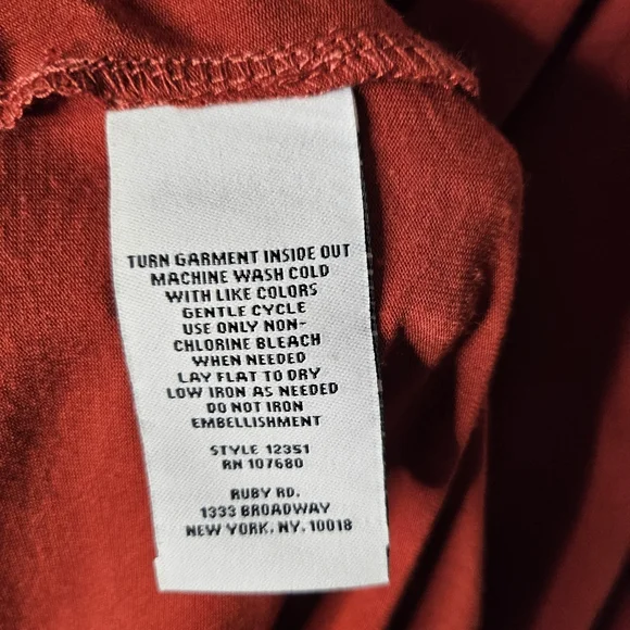 Ruby Rd Petite Studded Trim Blouse Rust Red Swing Top Large Petite Casual - Picture 8 of 11